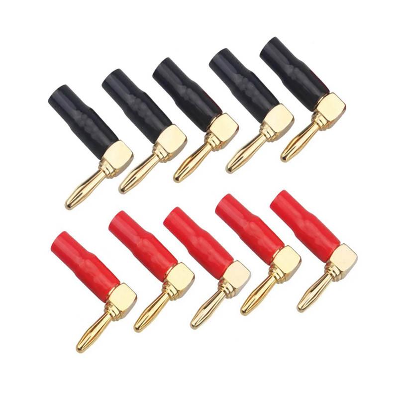 10Pcs Red Black 4mm Banana Plug Socket Connector Gold Plated / Nickel Plated 4mm Banana Male Female Binding Post Speaker Cable