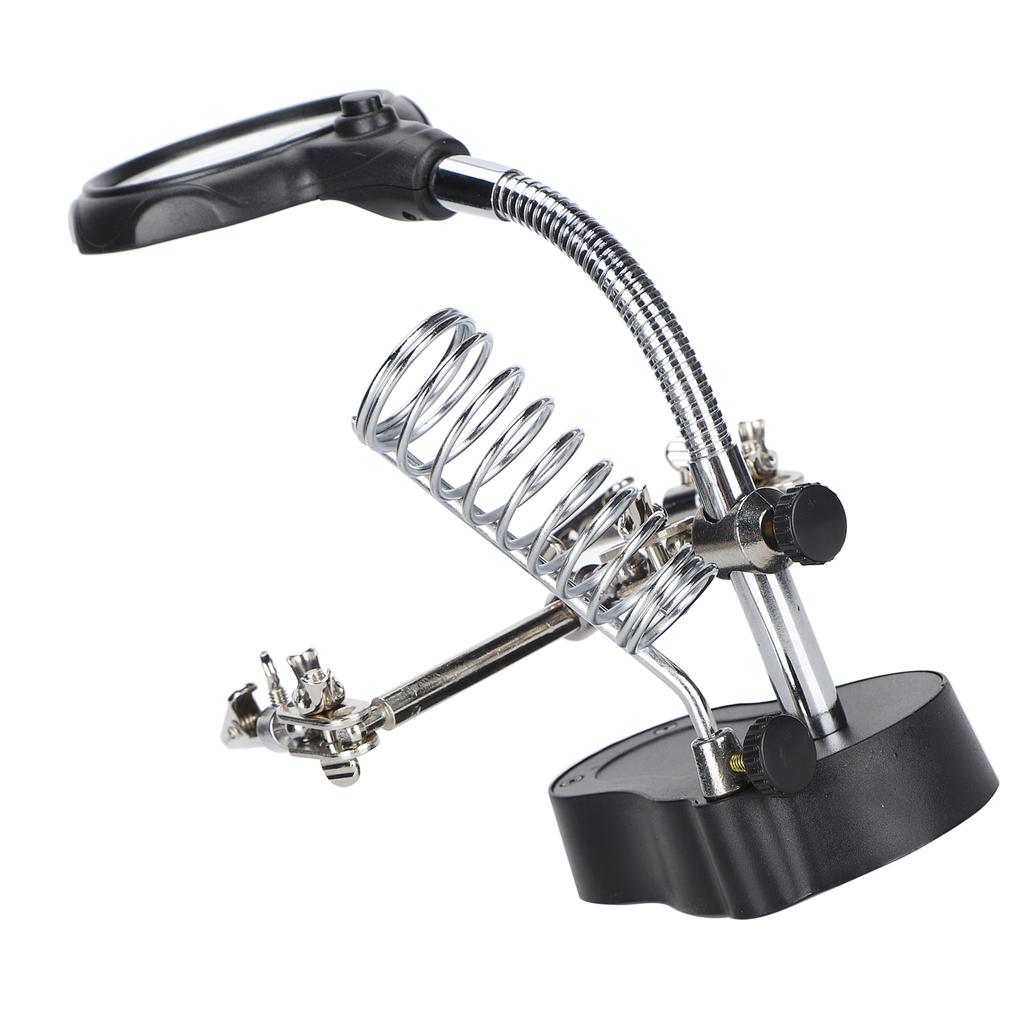 Magnifying Glass with Stand Magnifier Lamp LED Auxiliary Clamp Clip Soldering Station