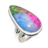 Rainbow Solar Quartz Gemstone Handmade 925 Sterling Silver Ring Size 7 A6o92