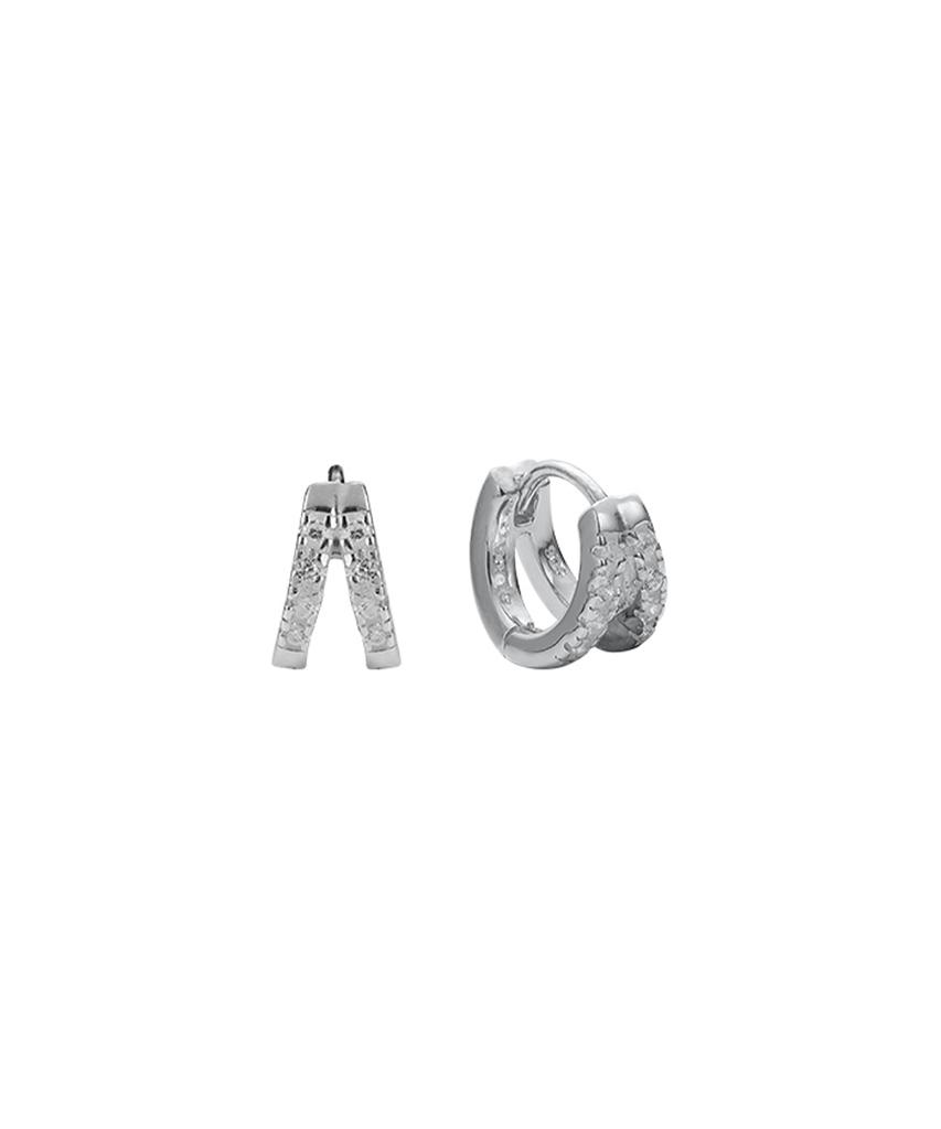 Verte [Серебро 925 пробы] Deux.Silver.204 / Серьга-гвоздик Lien Dew