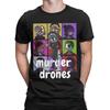 Футболки с принтом Murder Drones для мужчин 100% хлопок Хипстерские футболки с круглым вырезом Футболки с коротким рукавом Одежда Летняя