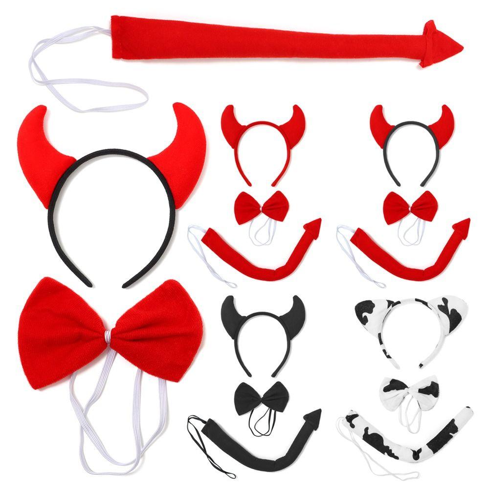 Costume Cosplay Fancy Dress Costume Kit Red Devil Horn Headband for Halloween Decorations