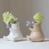 Cute Bear Flower Pots Mold Epoxy Resin Molds Pen Holder Candle Holder Cement Planter Silicone Mould Home Decorations