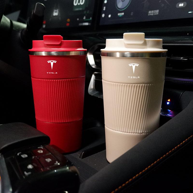ALQ1 510ml Stainless Steel Coffee Tumbler Thermos Cup Travel Thermal Mug For Tesla Model 3 Model S Model X Y Roadster Car Sticker