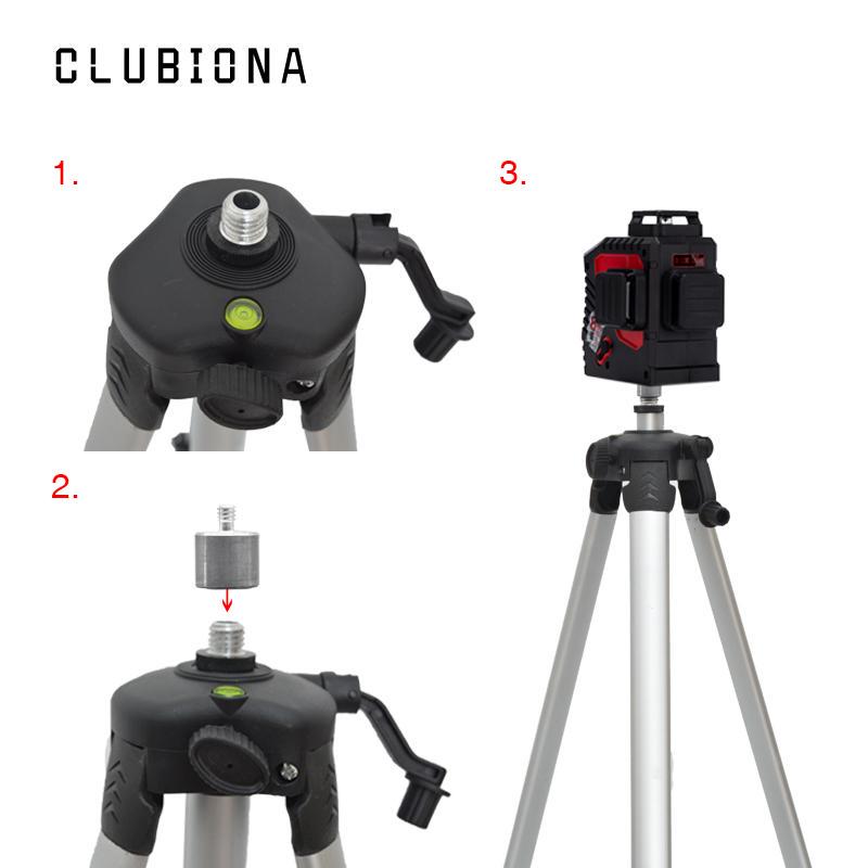 Поворотная поворотная головка с поворотным шарниром от 5/8 до 1/4 дюйма для подключения лазерного уровня и регулируемого по высоте кронштейна или адаптера для штатива с регулируемой высотой 1,2/1,5 м.