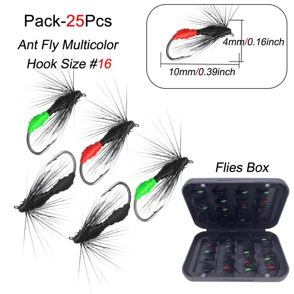 25 шт./кор. нахлыстом, наживка для насекомых, искусственная нахлыстовая форель, приманки для рыбалки, бионическая приманка ручной работы для муравьев