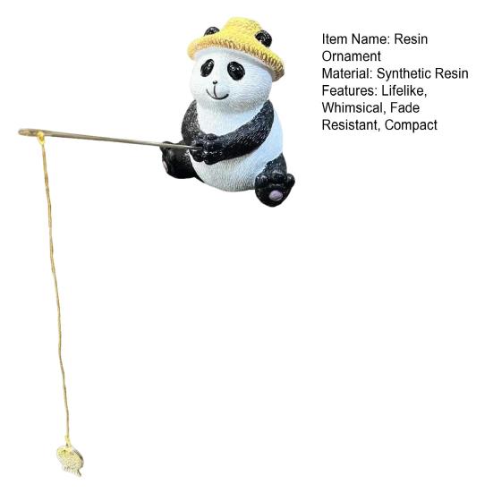 Статуэтка лягушки-рыболова из смолы, украшение для садового пруда, фигурка мини-панды для пруда, украшение для аквариума и ландшафта