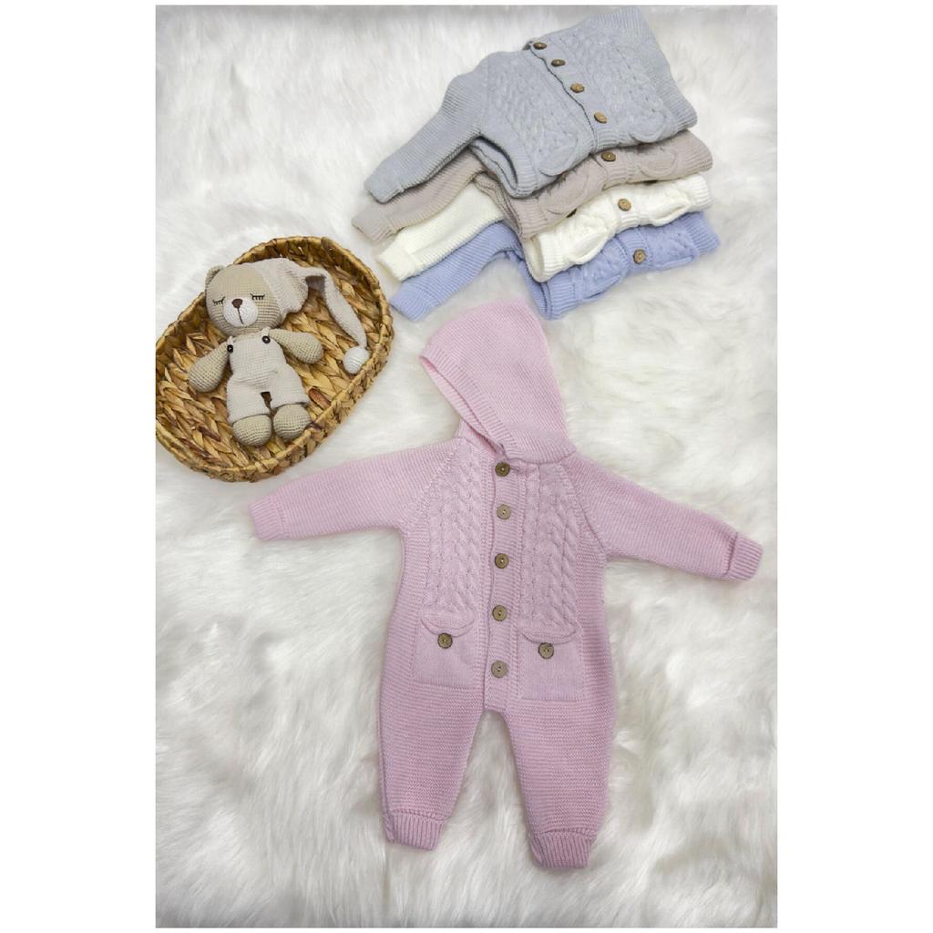 Littleland Knitted Baby Jumpsuit With Pockets