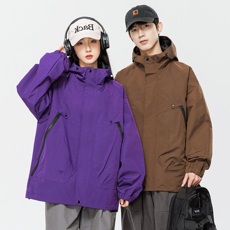 Autumn New Jacket Men's and Women's Outdoor Mountain Jacket Couple's Trendy Brand Hooded Jacket