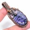 Natural Russian Charoite Gemstone Copper Wire Wrap Gift Pendant 2.64" D6j99