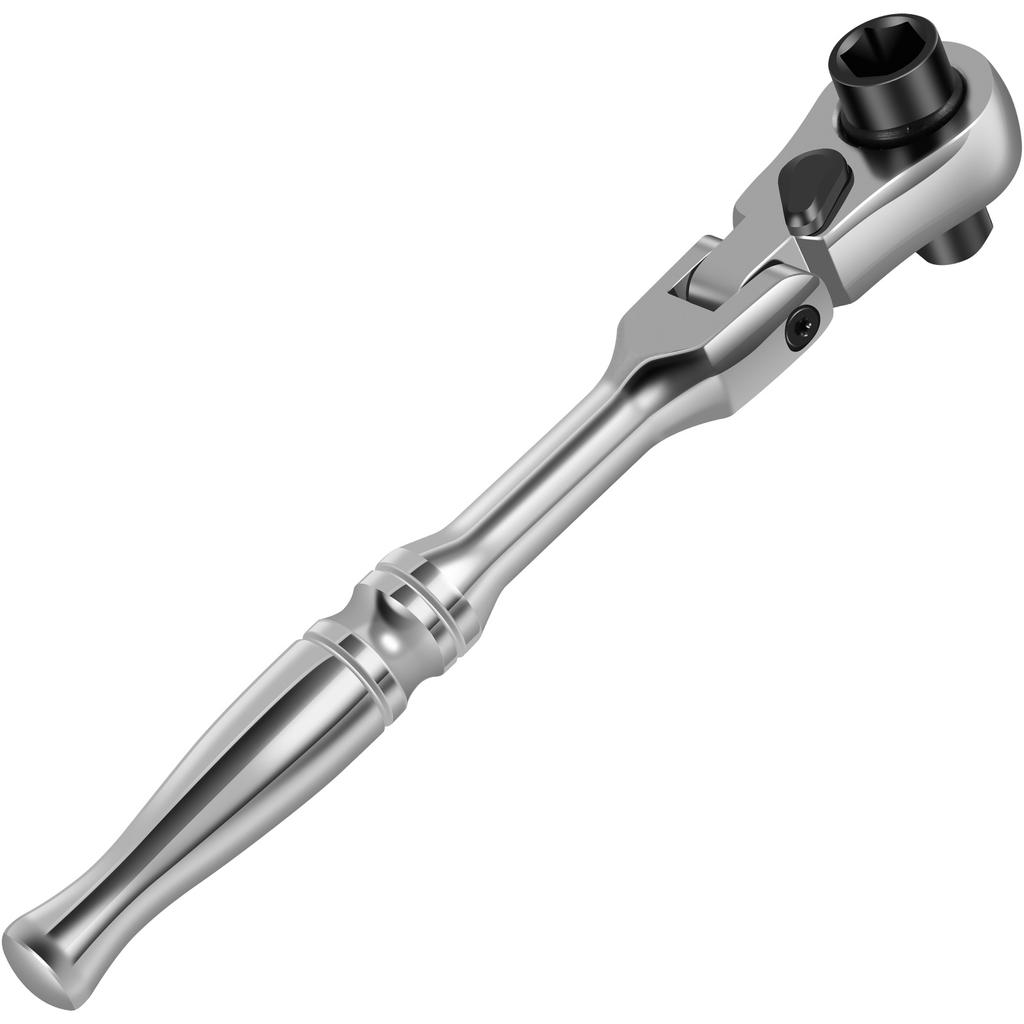 Ratchet Handle Chrome Vanadium Steel 2 In 1 Multifunctional Flex Head Ratchet Wrench 1/4inch Drive Ratchet and Bit Driver Tool