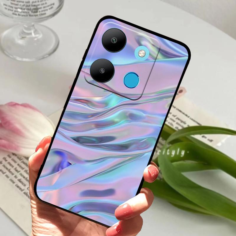 Для Infinix Smart 7 Чехол Роскошный Силиконовый ТПУ Мягкий Телефон Черный Чехол Чехлы Для Infinix Smart7 X6515 Funda Защитный Coque Capa