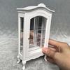 1:12 Dollhouse Miniature Furniture White Wood Display Cabinet Cupboard Showcase