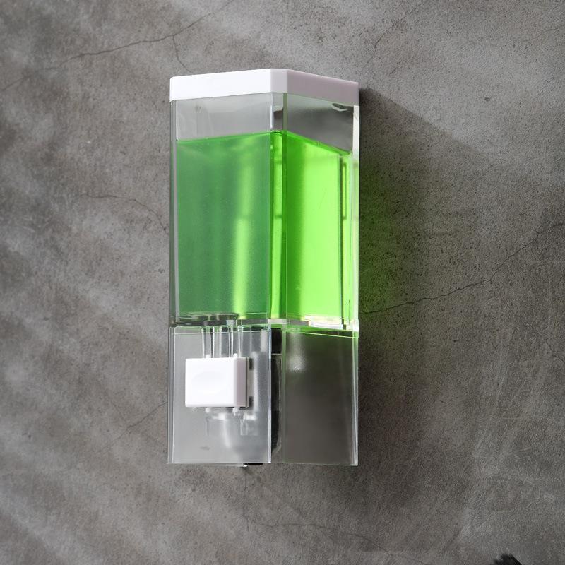 Wall Mounted Punch Free Soap Dispenser Transparent Waterproof Liquid Holder for Household Toilet Bathroom