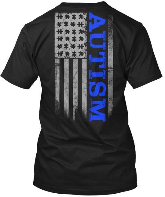 Autism Blue Flag T-Shirt Made in the USA Size S to 5XL