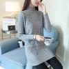 Autumn and Winter Medium and Long Pullover Knitted Bottoming Shirt Women's Fashion Temperament with Slim Fit Solid Color Turtleneck Sweater