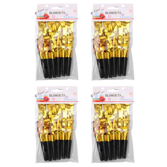 Yousheng 24 шт. праздничные гудки с блестками и металлической бахромой, новогодние гудки, свистки для вечеринок, сувениры на день рождения, выпускной, Рождество