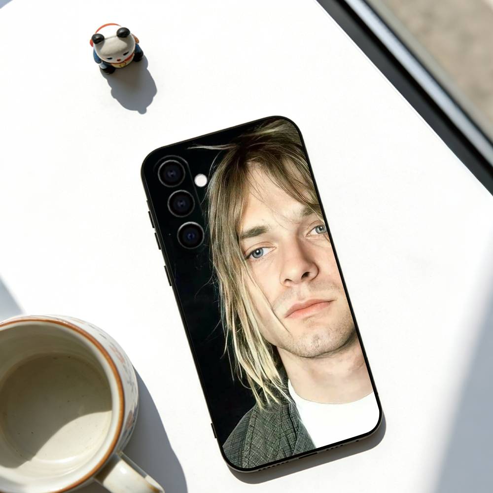 Singer Kurt Cobain Phone Case Soft black For Samsung Galaxy A73,A72,A71,A70,A53,A52,A51