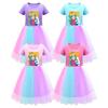 Платье для девочек Super Mario Princess Peach Rainbow Lace фиолетового, красного и розового цвета