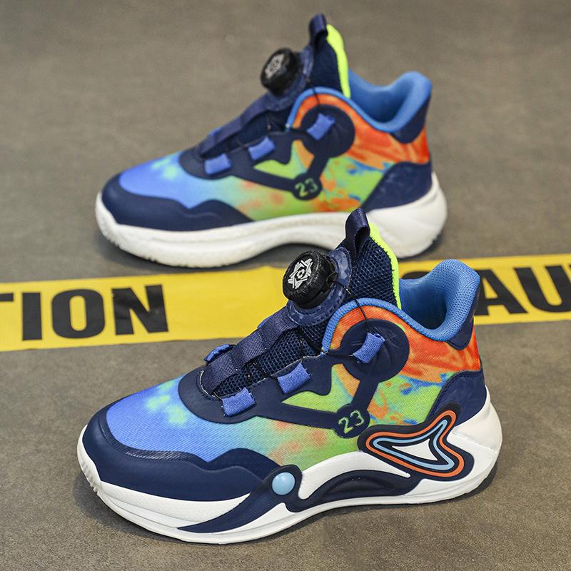 Детские баскетбольные кроссовки Мальчиковые весенне-летние новые сетчатые дышащие спортивные кроссовки для девочек Износостойкие практичные нескользящие кроссовки