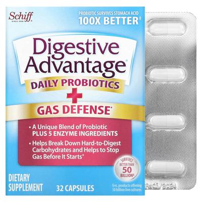 Digestive Advantage, ежедневный пробиотик + защита от газов, 32 капсулы