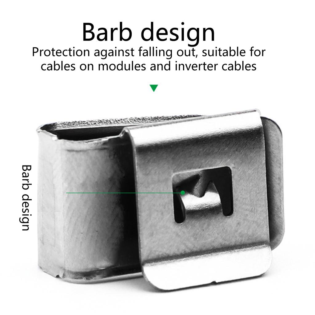 50 шт. Зажим для провода солнечной панели из нержавеющей стали, набор кабельных зажимов, организация проводов фотоэлектрического модуля, фиксирующий зажим для провода 90 градусов