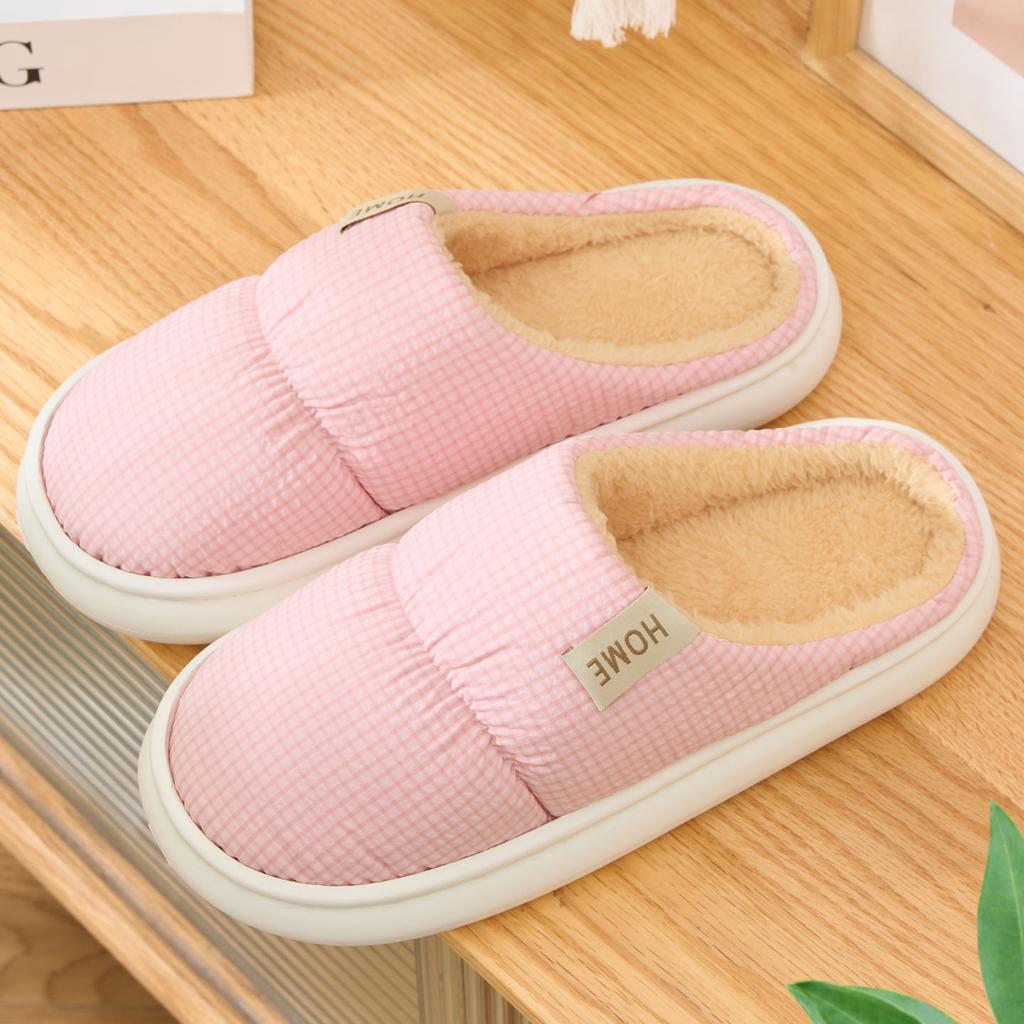 Cloth Cotton Slippers 2025 New Indoor Home Soft Bottom Non-slip Piled Warm Couple Thick Bottom Plush Slippers