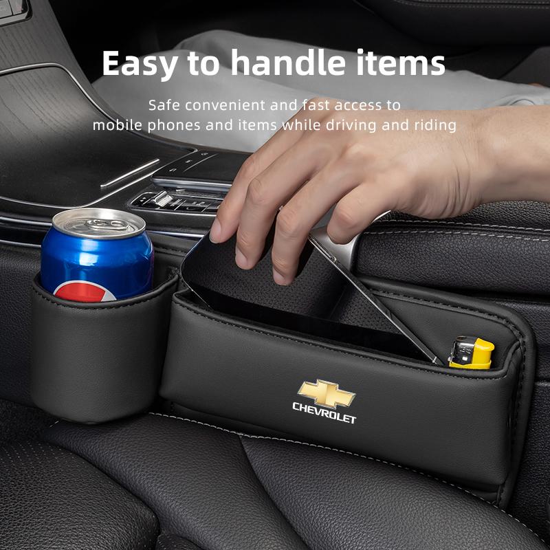 High-quality Leather Car Seat Gap Storage Box Cup Holder Auto Interiors For Chevrolet Equinox Tahoe Trailblazer  Impala Sonic