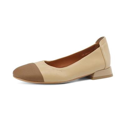 Летняя обувь на низком каблуке из коровьей кожи с круглым носком на женских туфлях европейского дизайна без шнуровки