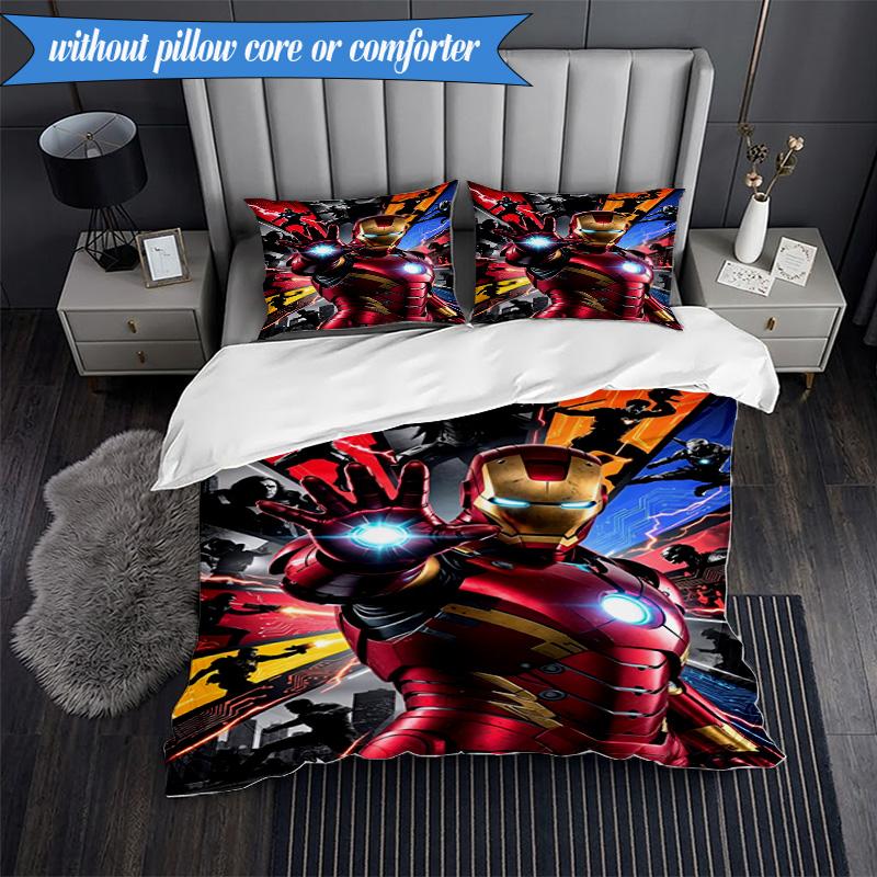 3PCS Iron Hero's Rise Bedding Set,Including 1pc Duvet Cover And 2pcs Pillowcases Perfect for Bedroom, Dormitory, Fan Christmas gift