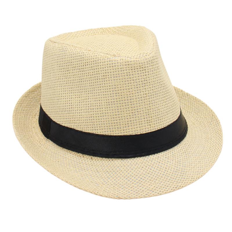 Gentleman'S Straw Hat Hawaiian Hat Short Brim Spring Summer Visor Churchill Jazz Hat Men'S And Women'S