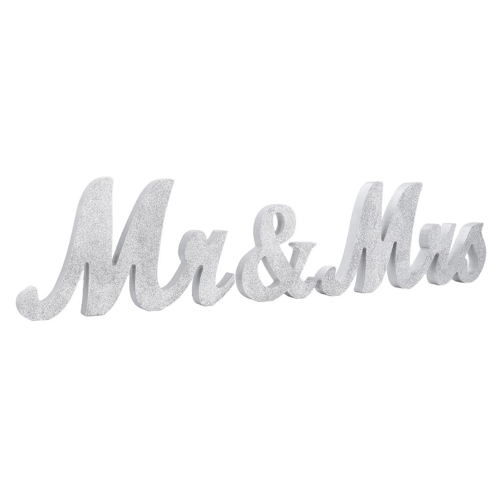 Таблички Мистер и Миссис Деревянные Серебряные Буквы MR MRS Украшения Свадьба Праздник Домашнее Украшение Фото Реквизит