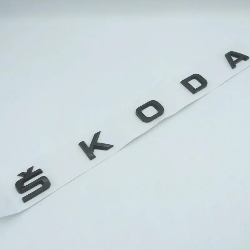 BAUQ3 1pcs 3D ABS high quality car Letter Front Hood Emblem Rear tail trunk Decals badge sticker Decal styling For Skoda
