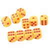 20Pcs 16mm Rounded Corner Dice 6 Sided Game Dice Set for Table Board Games Math Games Yellow Red Dots