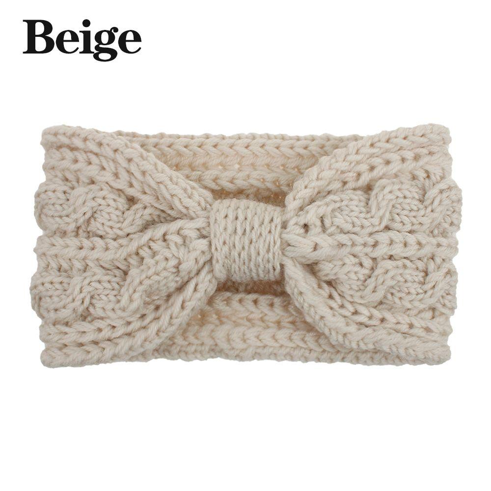 Wool Knitted Ear Warmer Hairband Headwear Women's Headband Cross Knot Hairband Head Wrap