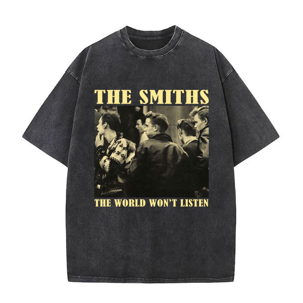 Rock Band The Smiths Более громкая Винтажная стираная футболка Альтернативная s Инди Морисси Футболка The Queen Is Dead Футболки Унисекс