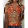 Summer Women's T-Shirt Ethnic Positioning Printed Short Sleeve Top