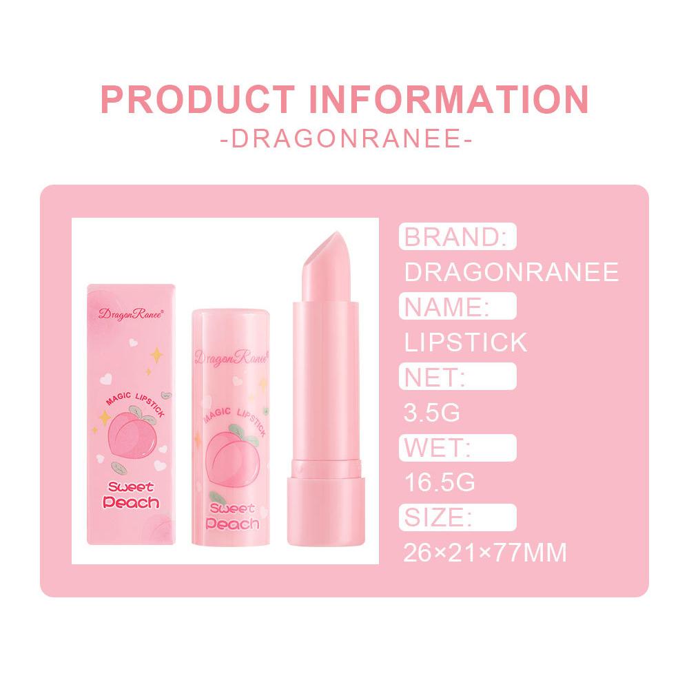 Бальзам для губ Color Change, увлажняющий, женский, меняющий цвет, помада Fruit Warm Change, персиково-розовый, желе для губ