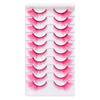 10 Pairs Soft Fluffy Colored Lashes Dramatic Look Fox Eye Lashes  for Cosplay Party Stage Masquerade