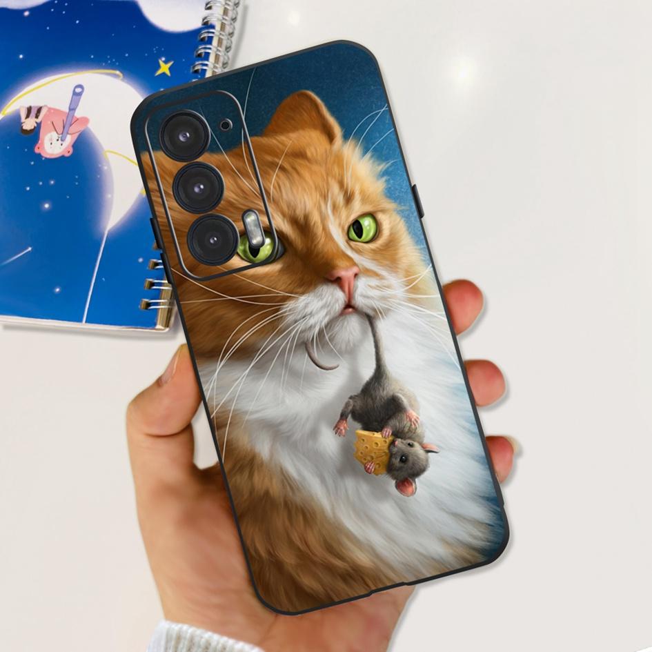 Силиконовый чехол Moto Edge 20 для телефона Motorola Edge 20 5G, чехол с милыми кошками и бабочкой, защитный бампер для Moto Edge20 XT2143-1 Funda