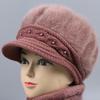 Зимняя шапка женская плюшевая шапка из кроличьего пуха человеческая термошапка утолщенная вязаная хлопковая шапка