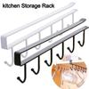 6 Hooks Iron Shelf Storage Clothes Hanging Racks Kitchen Organizer Cabinet Glass Mug Holder Rack Home Cup Hanger