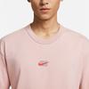 Nike Логотип бренда с буквенным узором, свободная футболка с круглым вырезом и короткими рукавами, мужские топы, оксфорд-розовый FJ7725-601