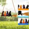 Elegant Colorful Cats with Broom Design Window Hanging Ornament Compacts Size Acrylic Suncatchers Home Garden Decors
