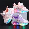 Girls Lovely Cartoon Sneaker Children Lightweight LED Luminous Sports Shoes