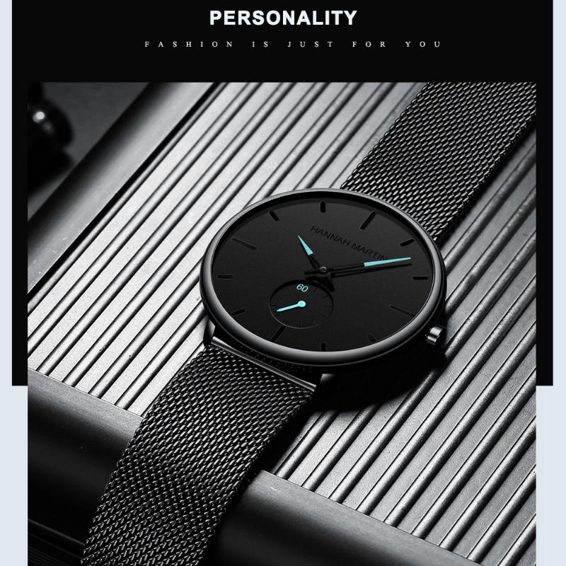 Men's Waterproof Trendy Korean Version Trendy Men's Fashion Casual Men's Watch Small Second Hand Steel Mesh Strap Quartz Watch