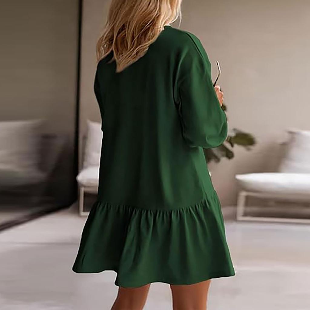 Женский свитер с длинным рукавом, топ, трикотажная резинка, лоскутное платье-свитшот, повседневные платья