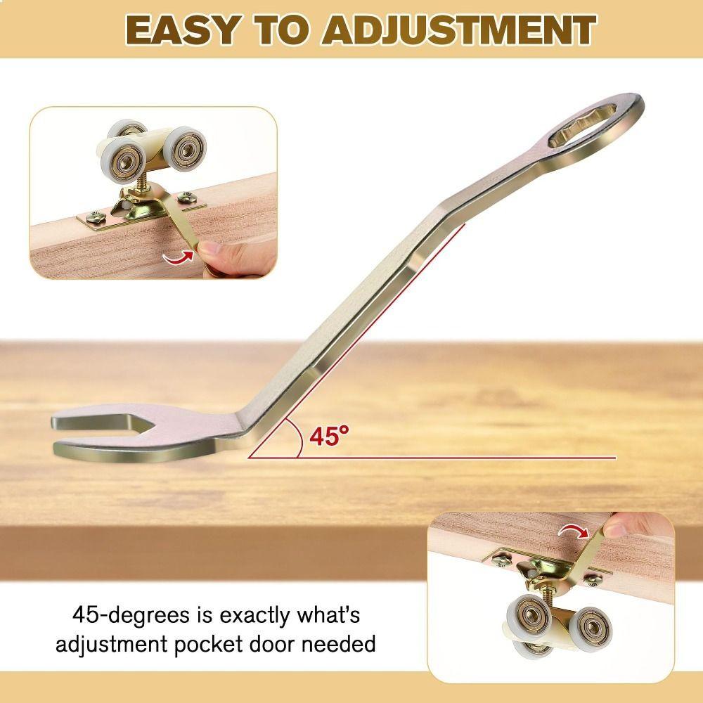 2 Pcs 3/8 Inch Pivot Adjustment Wrench Carbon Steel Door Adjustment Tool Pocket Wrench Closet Door