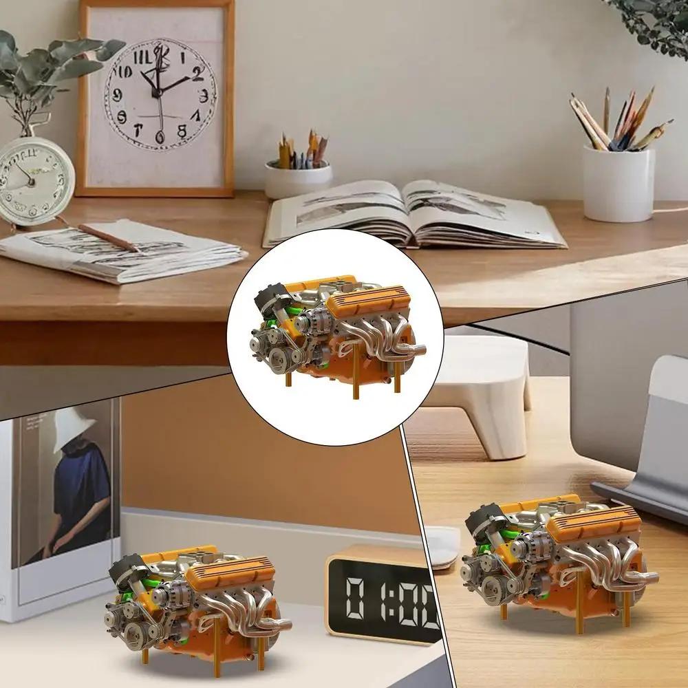 Скульптура из смолы модели двигателя Small-Block для домашнего декора, смоляная фигурка, настольный декор, украшение для дома, скульптура ручной работы для стола, книги