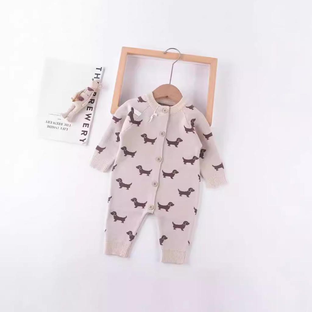 2024 Autumn/Winter Infant & Toddler Sweaters & Jumpsuits: Newborn Romper, Full-Print Baby Crawling Clothes.